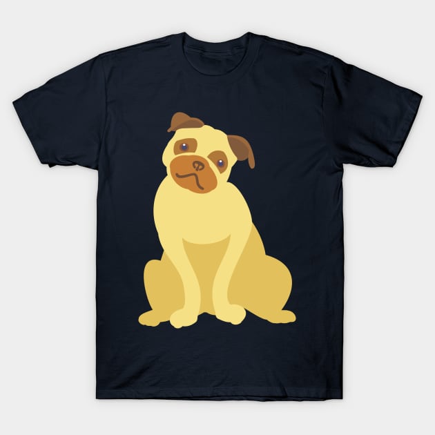 Happy Cute Pug Dog T-Shirt by evisionarts